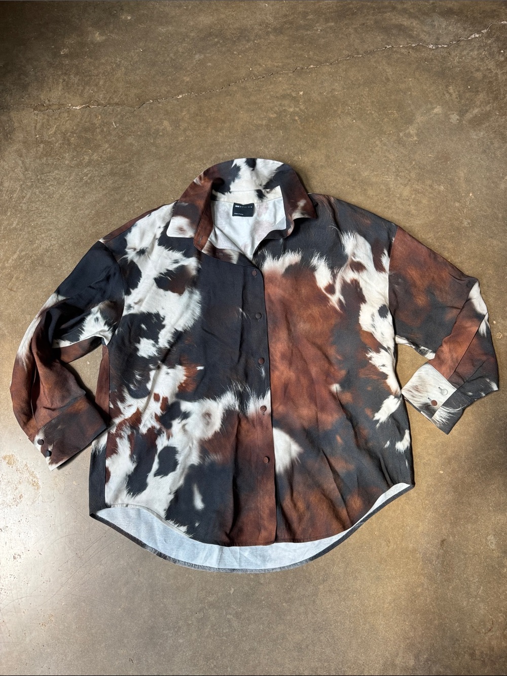 ASOS Cowhide-print Button-Up Shirt / Tunic